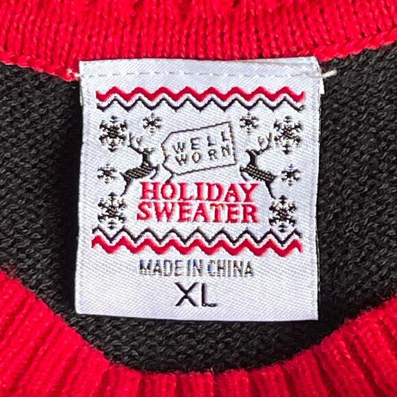 Well Worn DEAR SANTA, LET'S TALK Ugly Christmas Sweater Size XL - Picture 3 of 4